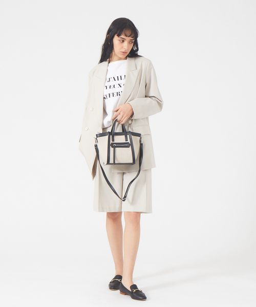 LOWELL things(ロウェル シングス)の「●【WEB限定】ファブリックジャガードミニトートBAG(ショルダーバッグ・レディース・ダークベージュ/ブラック/ベージュ・フリー)」の6枚目の写真