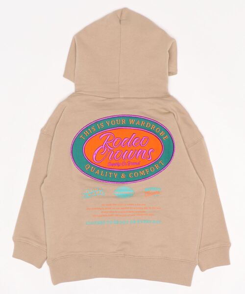 RODEO CROWNS WIDE BOWL（ロデオクラウンズワイドボウル）の「キッズオーバルロゴパーカー（パーカー・キッズ・ネイビー/ライトベージュ・110/120/130/140）」の4枚目の写真