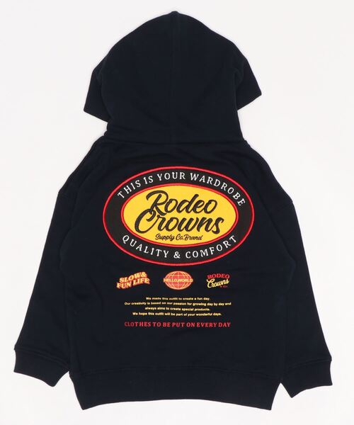 RODEO CROWNS WIDE BOWL（ロデオクラウンズワイドボウル）の「キッズオーバルロゴパーカー（パーカー・キッズ・ネイビー/ライトベージュ・110/120/130/140）」の3枚目の写真