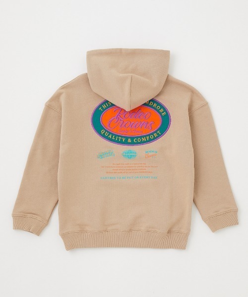 RODEO CROWNS WIDE BOWL（ロデオクラウンズワイドボウル）の「キッズオーバルロゴパーカー（パーカー・キッズ・ネイビー/ライトベージュ・110/120/130/140）」の5枚目の写真