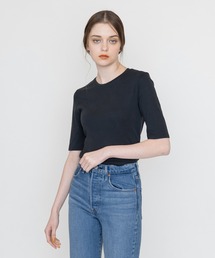 スリムリブTシャツ CAVIAR