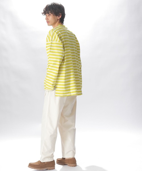 niko and...（ニコアンド）の「裾違いボーダープルオーバー（Tシャツ/カットソー・メンズ・イエロー/オフホワイト/ライトグレー/ピンク・MEDIUM/LARGE）」の8枚目の写真