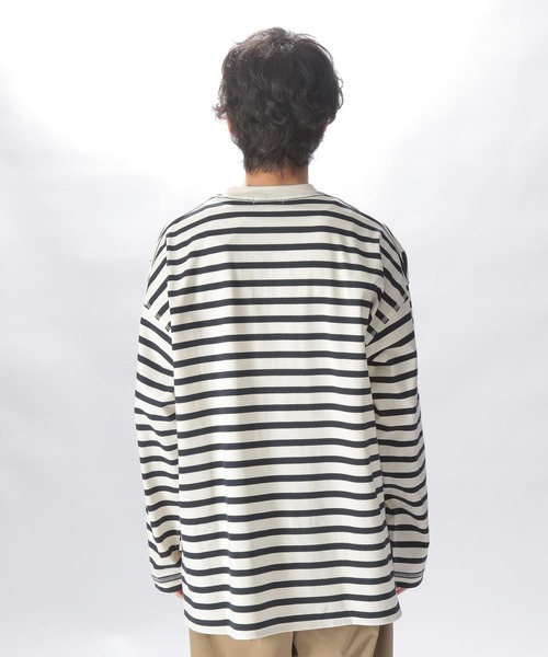 niko and...（ニコアンド）の「裾違いボーダープルオーバー（Tシャツ/カットソー・メンズ・イエロー/オフホワイト/ライトグレー/ピンク・MEDIUM/LARGE）」の11枚目の写真