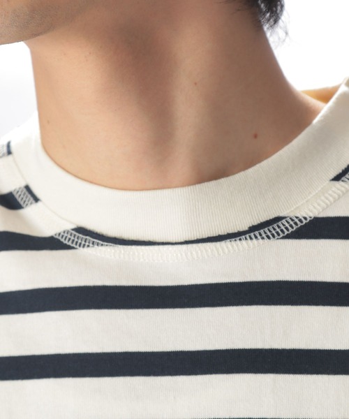 niko and...（ニコアンド）の「裾違いボーダープルオーバー（Tシャツ/カットソー・メンズ・イエロー/オフホワイト/ライトグレー/ピンク・MEDIUM/LARGE）」の12枚目の写真