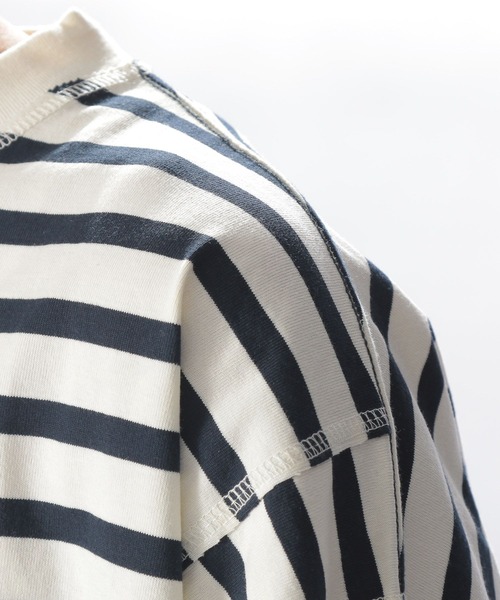 niko and...（ニコアンド）の「裾違いボーダープルオーバー（Tシャツ/カットソー・メンズ・イエロー/オフホワイト/ライトグレー/ピンク・MEDIUM/LARGE）」の13枚目の写真