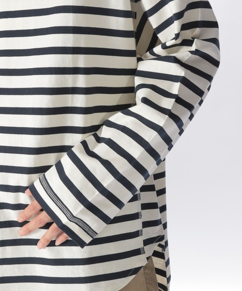 niko and...（ニコアンド）の「裾違いボーダープルオーバー（Tシャツ/カットソー・メンズ・イエロー/オフホワイト/ライトグレー/ピンク・MEDIUM/LARGE）」の14枚目の写真