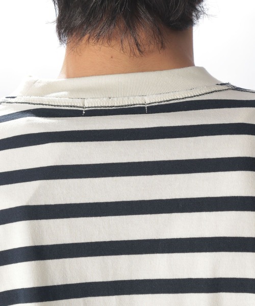 niko and...（ニコアンド）の「裾違いボーダープルオーバー（Tシャツ/カットソー・メンズ・イエロー/オフホワイト/ライトグレー/ピンク・MEDIUM/LARGE）」の16枚目の写真