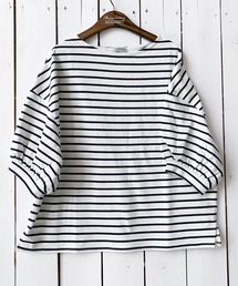 【 NOLITA / ノリータ 】バルーンスリーブ プルオーバー 二の腕カバー トップス ボーダートップス