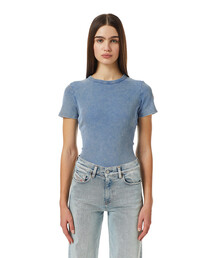 DIESEL | レディース 半袖 リブ トップス ロゴ Tシャツ(Tシャツ/カットソー)