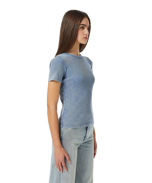 DIESEL リブ編み 半袖Tシャツ ダークブルー DIESEL リブ編み 半袖Tシャツ ダークブルー