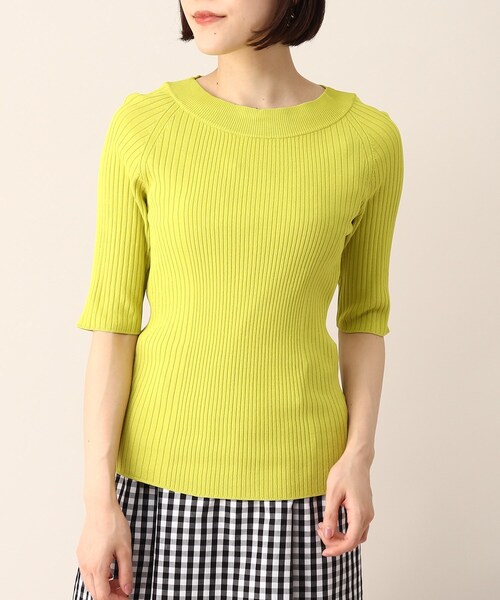 UNTITLED（アンタイトル）の「◆【STORY掲載】クリアレーヨン リブニット（ニット/セーター・レディース・ダークネイビー/グレー系/黄緑系/ホワイト・44/48/00/02/04）」の22枚目の写真