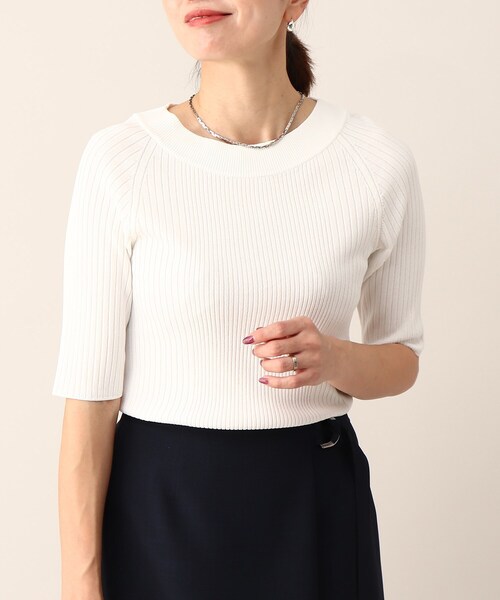 UNTITLED（アンタイトル）の「◆【STORY掲載】クリアレーヨン リブニット（ニット/セーター・レディース・ダークネイビー/グレー系/黄緑系/ホワイト・44/48/00/02/04）」の20枚目の写真