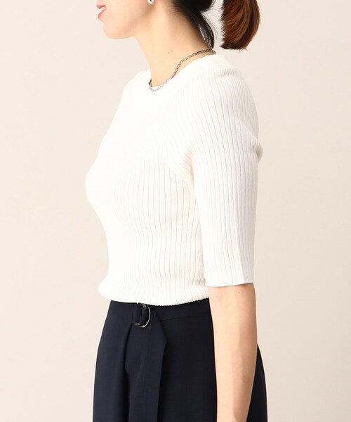 UNTITLED（アンタイトル）の「◆【STORY掲載】クリアレーヨン リブニット（ニット/セーター・レディース・ダークネイビー/グレー系/黄緑系/ホワイト・44/48/00/02/04）」の16枚目の写真