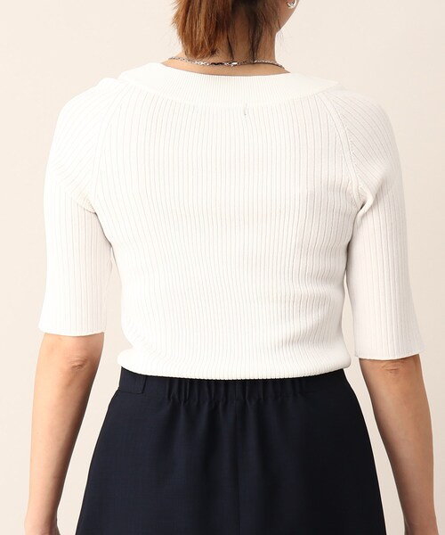 UNTITLED（アンタイトル）の「◆【STORY掲載】クリアレーヨン リブニット（ニット/セーター・レディース・ダークネイビー/グレー系/黄緑系/ホワイト・44/48/00/02/04）」の10枚目の写真