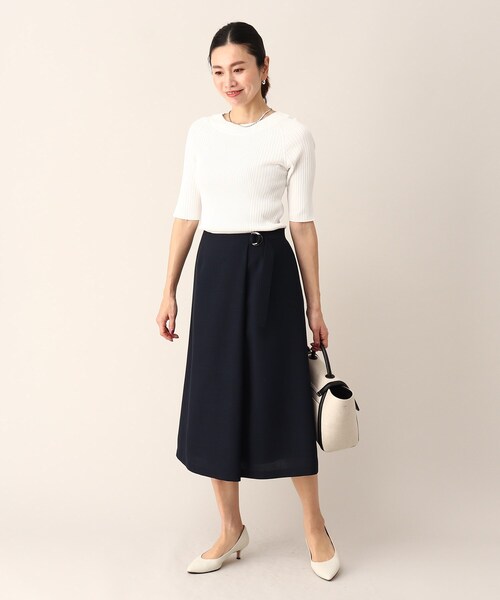 UNTITLED（アンタイトル）の「◆【STORY掲載】クリアレーヨン リブニット（ニット/セーター・レディース・ダークネイビー/グレー系/黄緑系/ホワイト・44/48/00/02/04）」の13枚目の写真