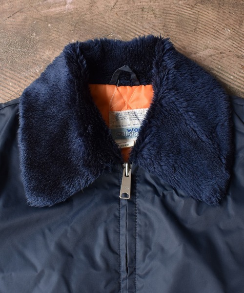 VINTAGE（ヴィンテージ）の「【ヴィンテージ古着】70's Sears / シアーズ work leisure フェイクファーカラー フライトジャケット（MA-1・メンズ・ネイビー・MEDIUM）」の6枚目の写真