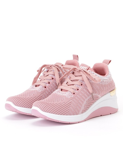 Lace Ladies(レースレディース)の「モザイクストラップインヒールスニーカー(スニーカー・レディース・ブラック/グレー/ピンク・23/24/25/24.5/23.5)」の3枚目の写真