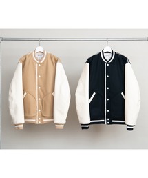 DISCOVERED | DISCOVERED ディスカバード / MELTON VARSITY JACKET スーパー120'sウールビッグシルエットスタジャン / DC-AW22-BL-05(スタジャン)