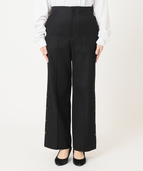 journal standard L'essage(ジャーナルスタンダードレサージュ)の「VIScottonツイルボタンパンツ(その他パンツ・レディース・ブラック/ホワイト系その他・38/36)」の4枚目の写真