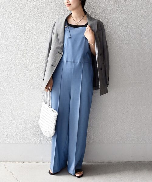 SHIPS（シップス）の「*〈手洗い可能〉ツイルサロペット◆（サロペット/オーバーオール・レディース・ライトグレー/ネイビー/ライトブルー・SMALL/MEDIUM）」の2枚目の写真