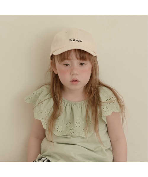 Lycee mine（リセマイン）の「【新ブランド登場】【プチプラ】バックリボンロゴ刺しゅうキャップ（キャップ・キッズ・ブラック/カーキ/ピンク/アイボリー/サックスブルー系/ベージュ・52cm/54cm）」の4枚目の写真