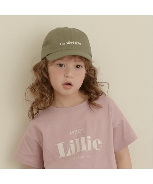 Lycee mine（リセマイン）の「【新ブランド登場】【プチプラ】バックリボンロゴ刺しゅうキャップ（キャップ・キッズ・ブラック/カーキ/ピンク/アイボリー/サックスブルー系/ベージュ・52cm/54cm）」の5枚目の写真