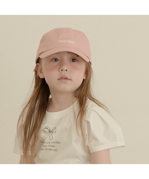 Lycee mine（リセマイン）の「【新ブランド登場】【プチプラ】バックリボンロゴ刺しゅうキャップ（キャップ・キッズ・ブラック/カーキ/ピンク/アイボリー/サックスブルー系/ベージュ・52cm/54cm）」の6枚目の写真