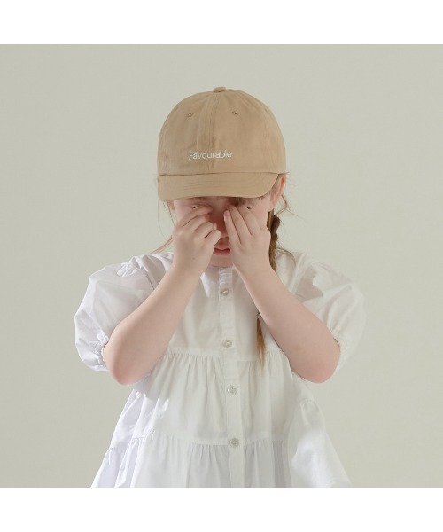 Lycee mine（リセマイン）の「【新ブランド登場】【プチプラ】バックリボンロゴ刺しゅうキャップ（キャップ・キッズ・ブラック/カーキ/ピンク/アイボリー/サックスブルー系/ベージュ・52cm/54cm）」の10枚目の写真