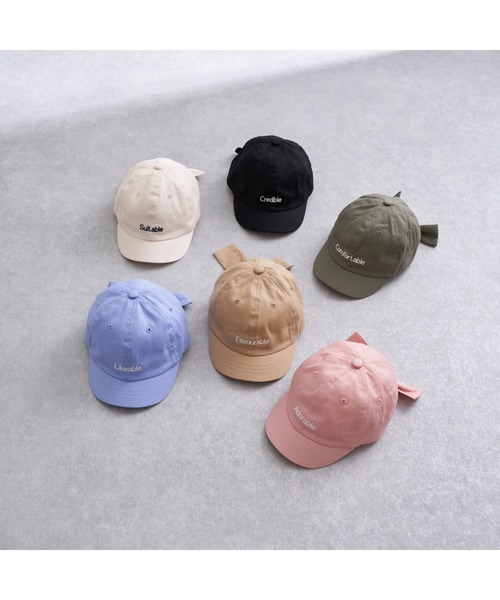 Lycee mine（リセマイン）の「【新ブランド登場】【プチプラ】バックリボンロゴ刺しゅうキャップ（キャップ・キッズ・ブラック/カーキ/ピンク/アイボリー/サックスブルー系/ベージュ・52cm/54cm）」の18枚目の写真