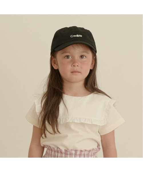 Lycee mine（リセマイン）の「【新ブランド登場】【プチプラ】バックリボンロゴ刺しゅうキャップ（キャップ・キッズ・ブラック/カーキ/ピンク/アイボリー/サックスブルー系/ベージュ・52cm/54cm）」の9枚目の写真