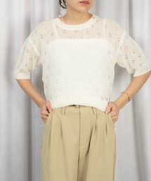 Loco Ocean（ロコオーシャン）の「サマーニット半袖プルオーバートップス（Tシャツ/カットソー）」