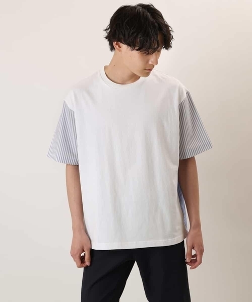 a.v.v（アーヴェヴェ）の「バックシャン切り替えカットソー（Tシャツ/カットソー・メンズ・ブラック/ホワイト・46/48/50）」の17枚目の写真