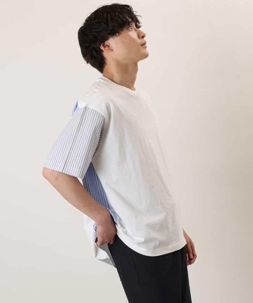 a.v.v（アーヴェヴェ）の「バックシャン切り替えカットソー（Tシャツ/カットソー・メンズ・ブラック/ホワイト・46/48/50）」の6枚目の写真