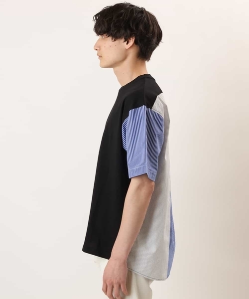 a.v.v（アーヴェヴェ）の「バックシャン切り替えカットソー（Tシャツ/カットソー・メンズ・ブラック/ホワイト・46/48/50）」の16枚目の写真