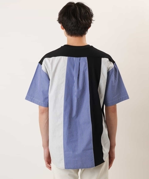 a.v.v（アーヴェヴェ）の「バックシャン切り替えカットソー（Tシャツ/カットソー・メンズ・ブラック/ホワイト・46/48/50）」の9枚目の写真