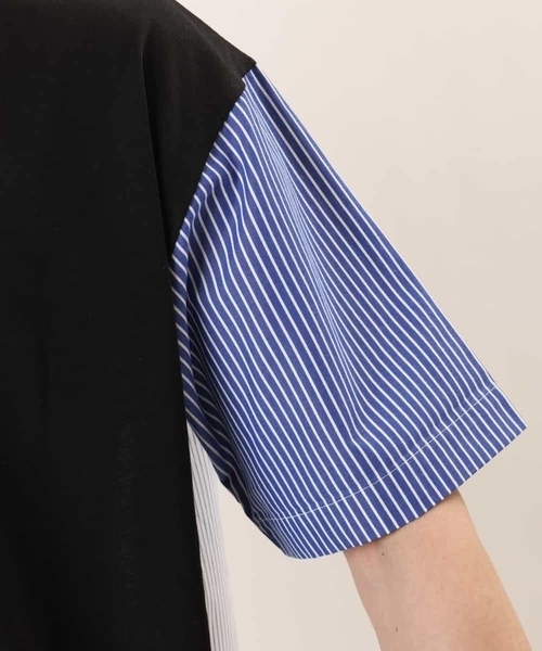 a.v.v（アーヴェヴェ）の「バックシャン切り替えカットソー（Tシャツ/カットソー・メンズ・ブラック/ホワイト・46/48/50）」の5枚目の写真