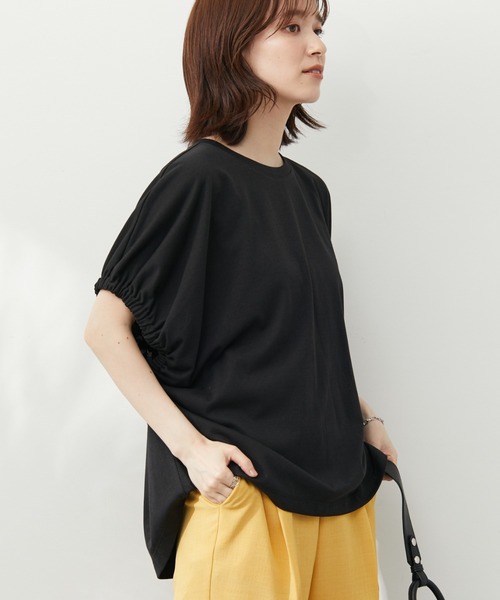 Green Parks(グリーンパークス)の「袖口ゴムカットプルオーバー(Tシャツ/カットソー・レディース・ブラウン/ブルー/ブラック・FREE)」の2枚目の写真