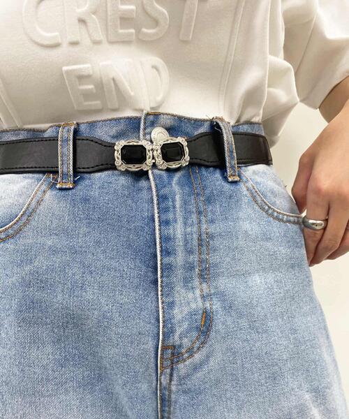 INGNI（イング）の「スクエアパーツゴムベルト（ベルト・レディース・ブラック×シルバー/ブラック×ゴールド・ONE SIZE）」の7枚目の写真