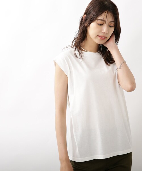 DRESKIP(ドレスキップ)の「◆ウエストリボンイレヘムプルオーバー(Tシャツ/カットソー・レディース・オフホワイト/ブラック/ブルー・02/03)」の2枚目の写真