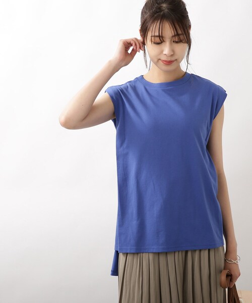 DRESKIP(ドレスキップ)の「◆ウエストリボンイレヘムプルオーバー(Tシャツ/カットソー・レディース・オフホワイト/ブラック/ブルー・02/03)」の3枚目の写真