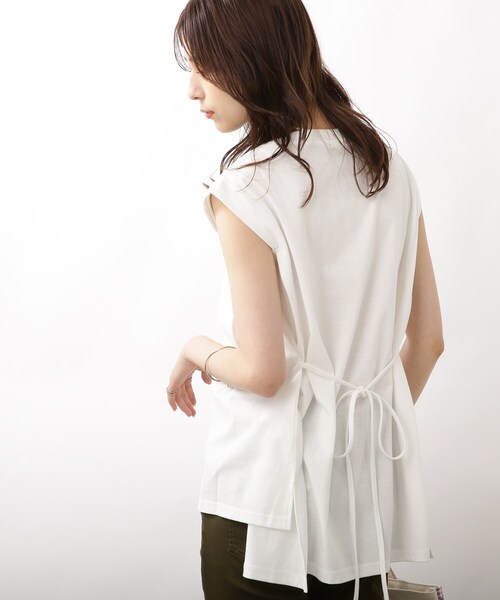 DRESKIP(ドレスキップ)の「◆ウエストリボンイレヘムプルオーバー(Tシャツ/カットソー・レディース・オフホワイト/ブラック/ブルー・02/03)」の10枚目の写真