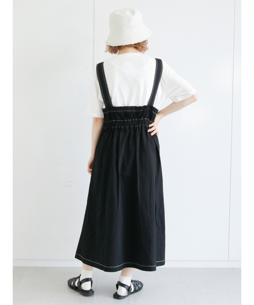 ehka sopo（エヘカソポ）の「配色ステッチジャンパースカート