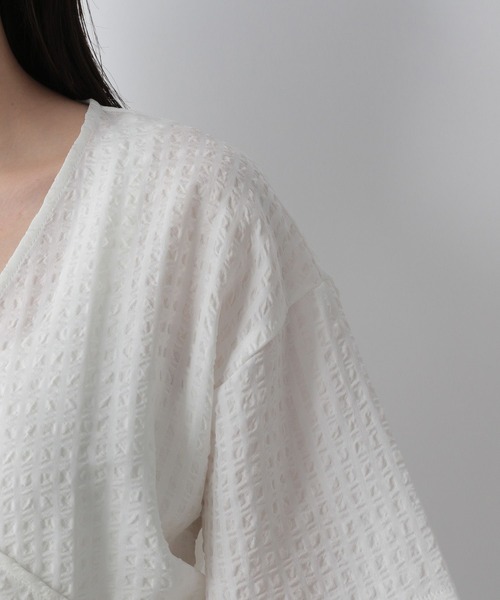 美品　ヴェリテクール　ギンガムチェック　カシュクール　チュニック　羽織 fit=scale-down,w=1200