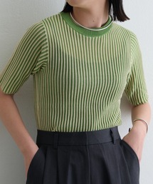 Aunt Marie's | ストライプバイカラーニット(ニット/セーター)