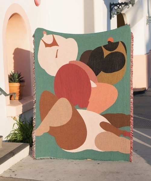 Made in I(メイドインアイ)の「北欧アートファブリックブランケット(ブランケット・レディース・G/H/C/A/F/B/D/I・FREE)」の4枚目の写真