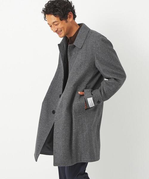green label relaxing(グリーンレーベルリラクシング)の「W/CA ビーバー ステンカラーコート(ステンカラーコート・メンズ・ブラック/ネイビー/グレー・S/M/L/XL)」の6枚目の写真