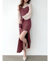 RESEXXY | ニットレイヤードシャツワンピース(ワンピース)