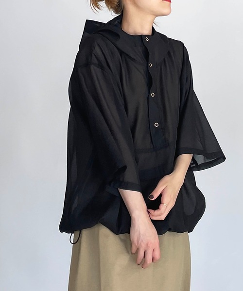 PICCIN(ピッチン)の「シアーフーディー(その他アウター・レディース・ブラック/ライトグリーン/テラコッタ・M)」の9枚目の写真