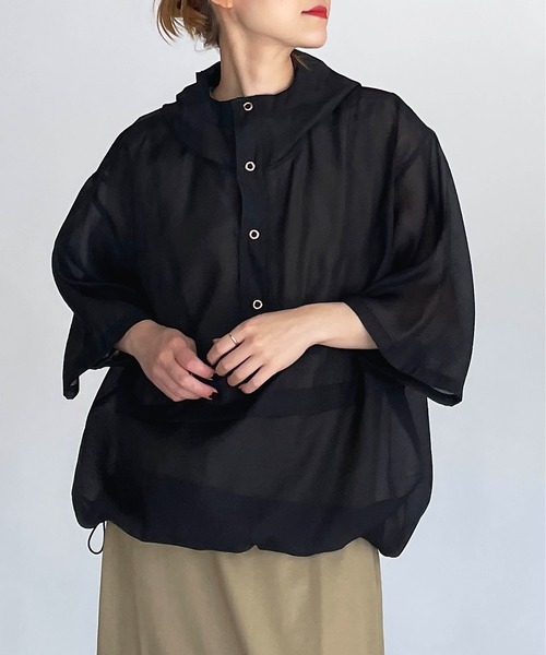 PICCIN(ピッチン)の「シアーフーディー(その他アウター・レディース・ブラック/ライトグリーン/テラコッタ・M)」の8枚目の写真