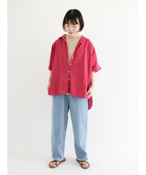 Samansa Mos2（サマンサ モスモス）の「デニムイージーパンツ（デニムパンツ・レディース・サックスブルー/ブルー・ﾌﾘ-）」の10枚目の写真